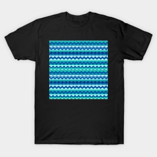 Blue and Teal Tribal Pattern T-Shirt